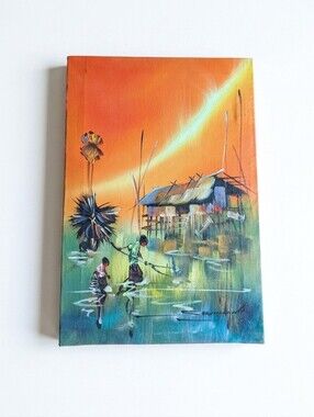 Sunset Village Oil Painting On Canvas Artwork
